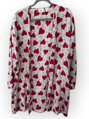 Vintage Victorias Secret gold label 1000% Silk heart pattern robe EUC